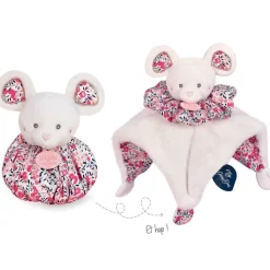 Doudou boule 3 en 1 Souris Les petits futés Doudou Plat