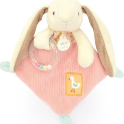 Doudou et Compagnie Doudou hochet Lapin Ciboulette Dans mon jardin (21 cm)