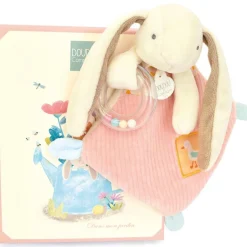 Doudou et Compagnie Doudou hochet Lapin Ciboulette Dans mon jardin (21 cm)