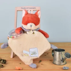Doudou et Compagnie Doudou hochet Romarin Le Renard Dans Mon Jardin (21 cm)