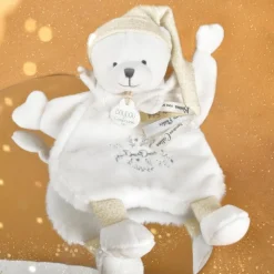 Hot Doudou Ours Cape Blanc (25 cm) Doudou Plat