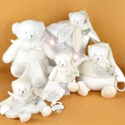 Hot Doudou Ours Cape Blanc (25 cm) Doudou Plat