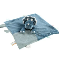 Sale Doudou plat attache sucette Ops le tricératops TSO Doudou Attache Sucette