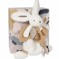 Doudou et Compagnie Doudou plat avec coffret lapin beige Happy Wild