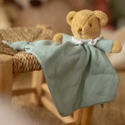 Online Doudou plat avec hochet Ours Celadon Doudou Plat