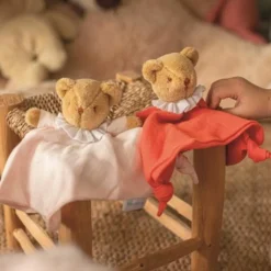 Discount Doudou plat avec Hochet Ours Rose poudré Doudou Plat