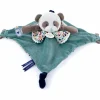 Clearance Doudou plat avec marionnette à doigt Panda Les petits Futés (30 cm) Doudou Marionnette
