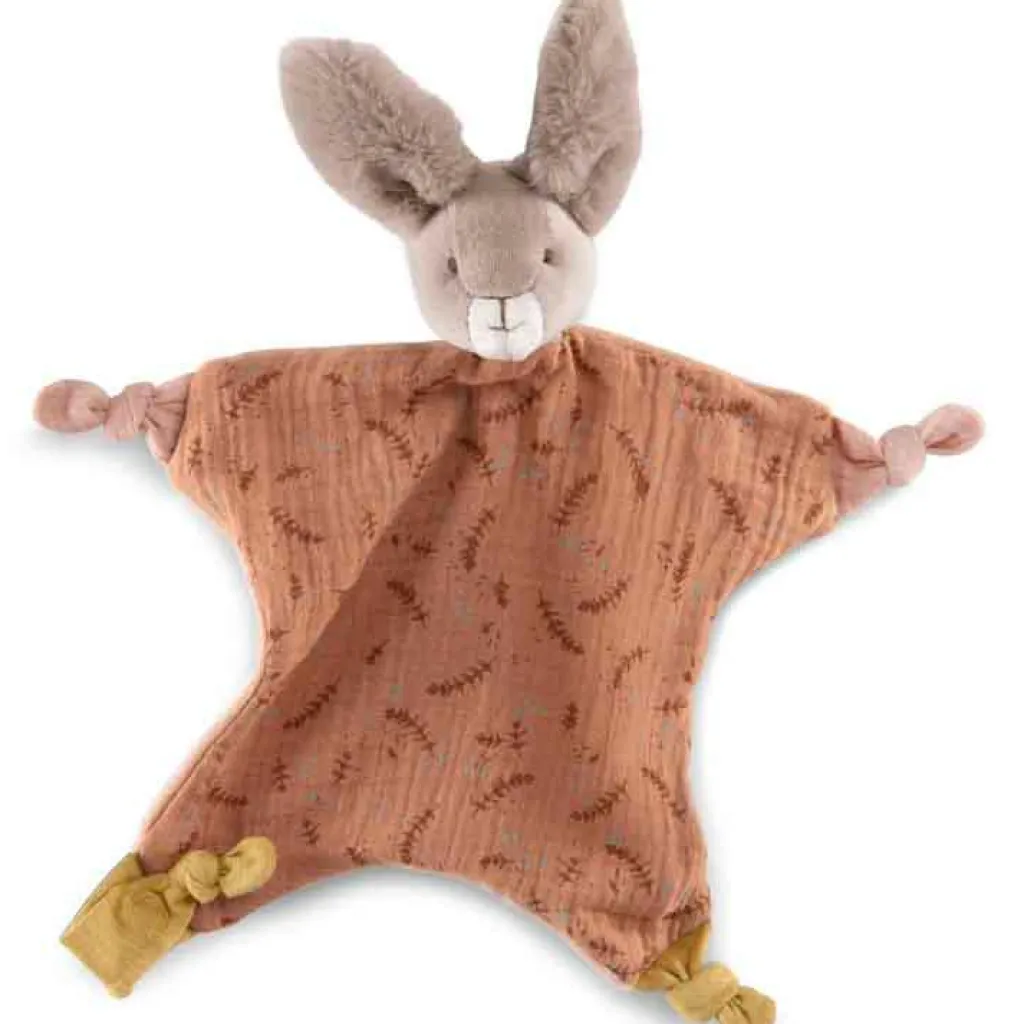 Moulin Roty Doudou plat lapin argile Trois petits lapins
