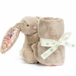 Doudou plat Lapin en fleurs Beige Doudou Plat