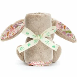 Doudou plat Lapin en fleurs Beige Doudou Plat