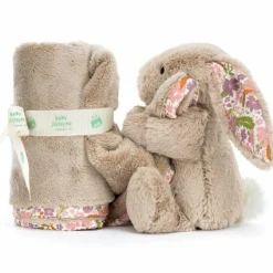 Doudou plat Lapin en fleurs Beige Doudou Plat