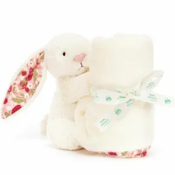 Doudou plat Lapin en fleurs Cream Doudou Plat