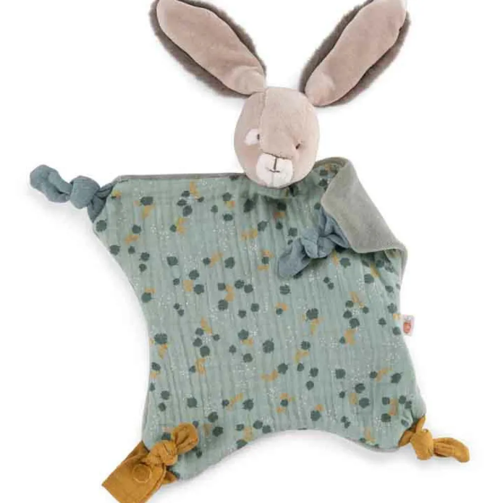 Moulin Roty Doudou plat lapin sauge Trois petits lapins