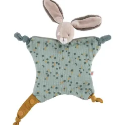Moulin Roty Doudou plat lapin sauge Trois petits lapins