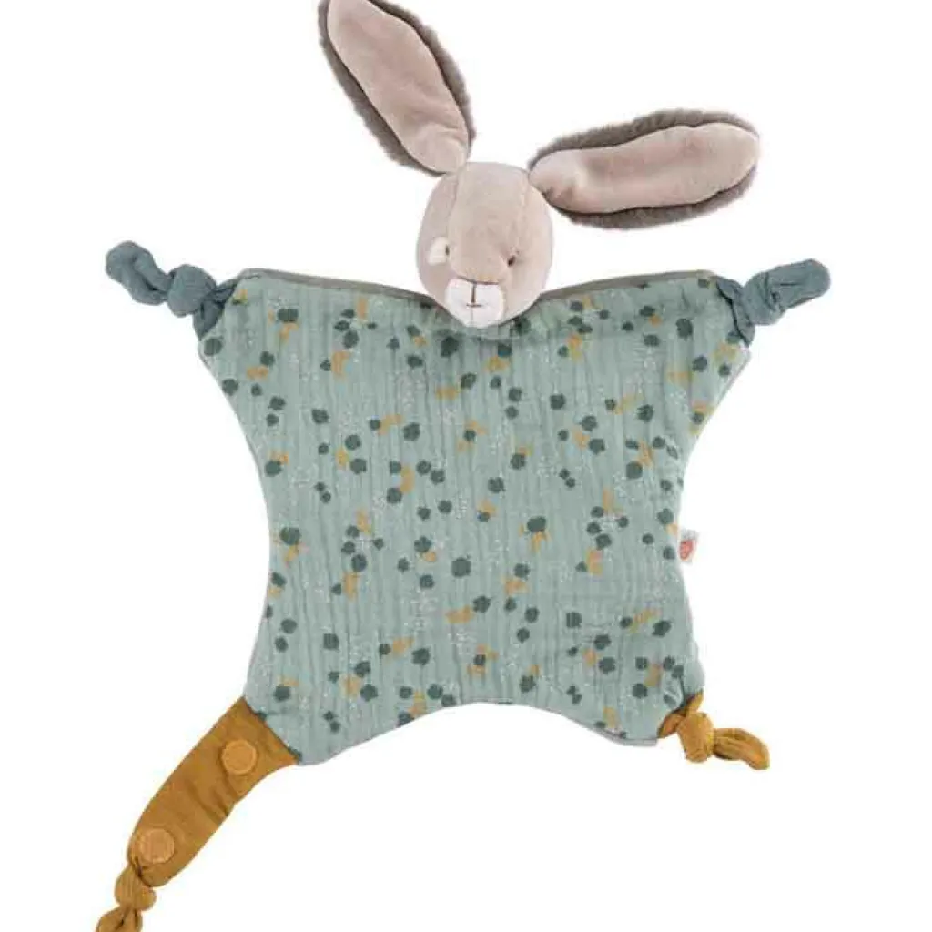 Moulin Roty Doudou plat lapin sauge Trois petits lapins