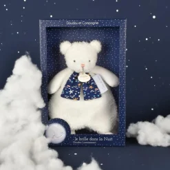 Sale Doudou plat ours luminescent Clair de Lune (26 cm) Doudou Plat