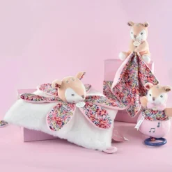 Doudou et Compagnie Doudou plat pétale Faon Boh'aime (27 cm)