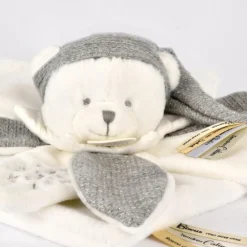 Sale Doudou plat pétales Ours Argent (25 cm) Doudou Plat