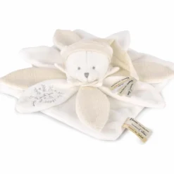 Doudou et Compagnie Doudou plat pétales Ours Blanc (25 cm)