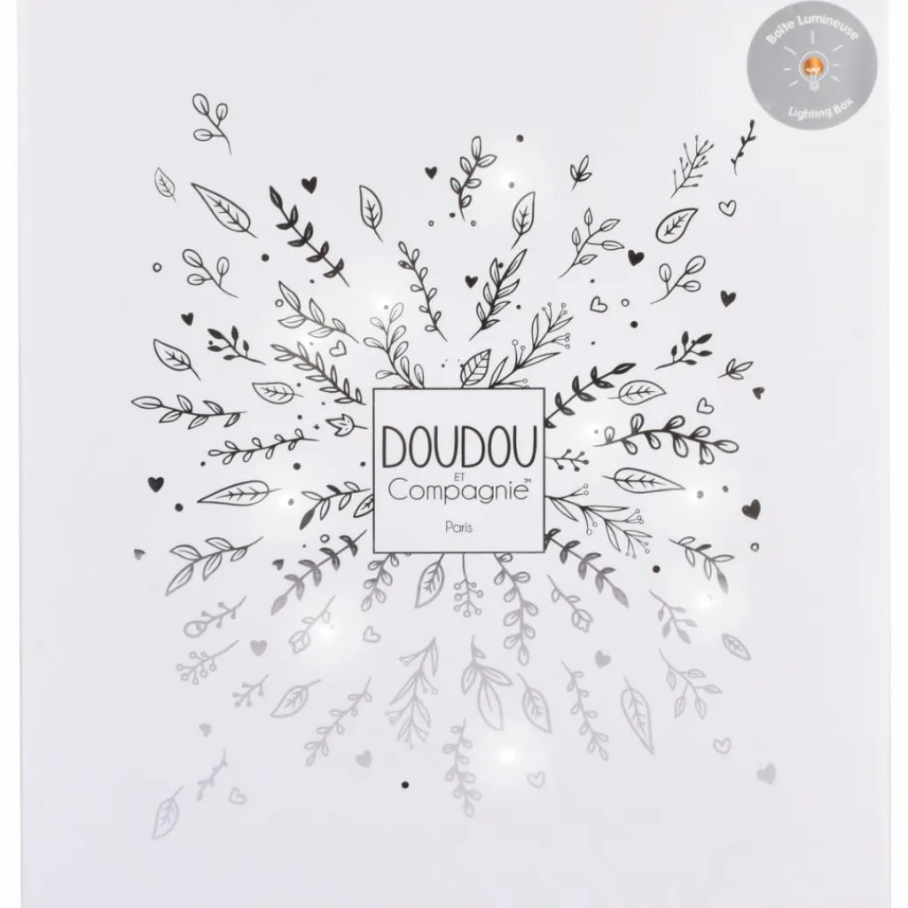 Doudou et Compagnie Doudou plat pétales Ours Blanc (25 cm)