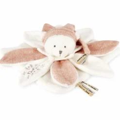 Doudou et Compagnie Doudou plat pétales Ours Rose (25 cm)