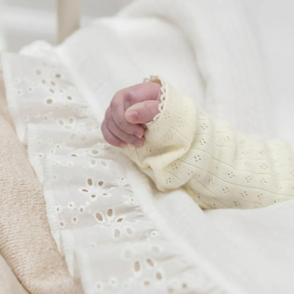 Sale Drap de berceau avec volant Calm blanc (80 x 100 cm) Linge De Berceau