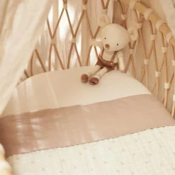 Outlet Drap de berceau en coton Slub Nougat (75 x 100 cm) Linge De Berceau