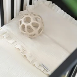 Discount Drap housse Calm Warm Linen avec volant (40 x 80 cm) Linge De Berceau