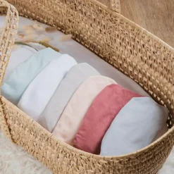 New Drap housse de berceau en coton bio Naturel (50 x 83 cm) Linge De Berceau