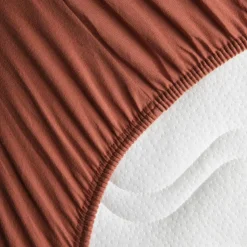 Kadolis Drap housse en coton bio Terracotta (70 x 140 cm)