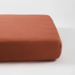 Kadolis Drap housse en coton bio Terracotta (70 x 140 cm)