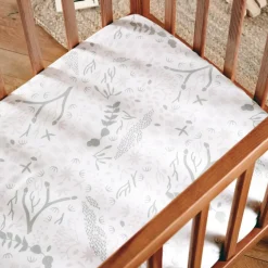 Kadolis Drap housse en coton bio Yukari Tilleul (70 x 140 cm)