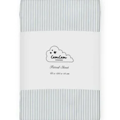 Cam Cam Copenhagen Drap housse en coton bio Classic Stripes Blue (60 x 120 cm)