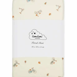 Clearance Drap housse en coton bio Bicycles (60 x 120 cm) Drap Housse Bébé