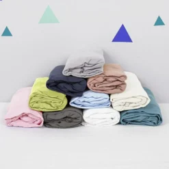 Kadolis Drap housse en coton bio blanc (70 x 140 cm)