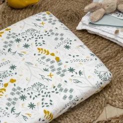 Best Drap housse en coton bio Yukari Douceur Original (50 x 83 cm) Linge De Berceau