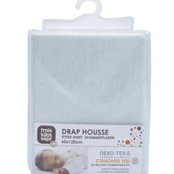 Trois Kilos Sept Drap housse en coton jade (60 x 120 cm)