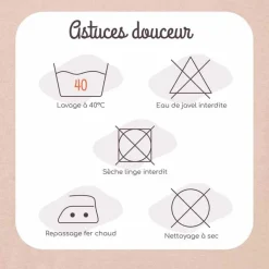 Trois Kilos Sept Drap housse en coton vieux rose (70 x 140 cm)