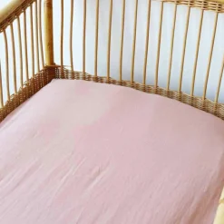 Trois Kilos Sept Drap housse en coton vieux rose (70 x 140 cm)