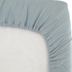 Drap housse en gaze de coton bleu vintage (70 x 140 cm) Drap Housse Bébé