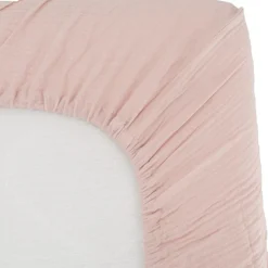 Domiva Drap housse en gaze de coton vieux rose (70 x 140 cm)