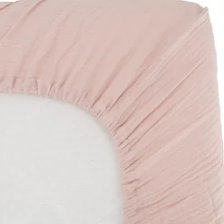 Domiva Drap housse en gaze de coton vieux rose (60 x 120 cm)