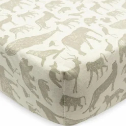 Online Drap housse en jersey Animals Olive Green (70 x 140 cm) Drap Housse Bébé
