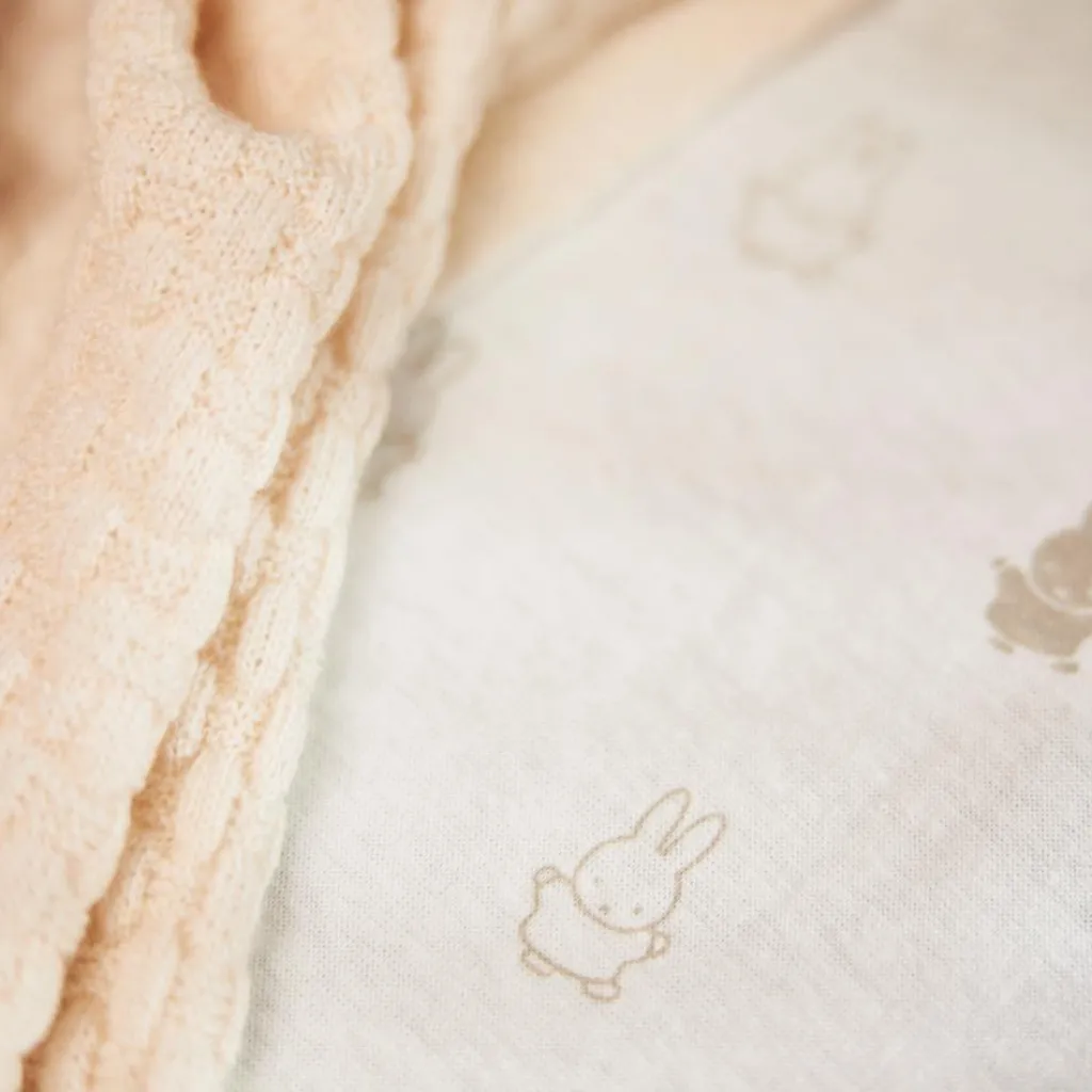 Jollein Drap housse en jersey Happy Miffy Nougat (40 x 80 cm)