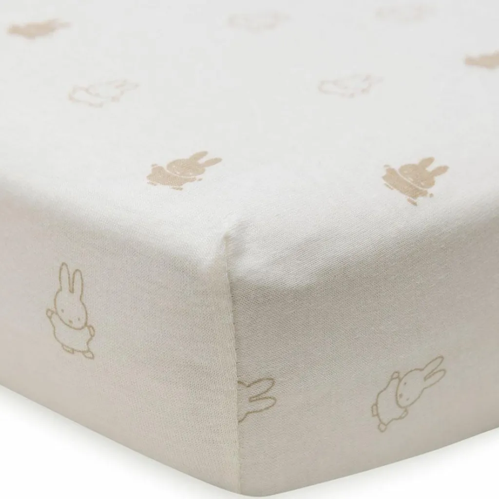 Jollein Drap housse en jersey Happy Miffy Nougat (40 x 80 cm)