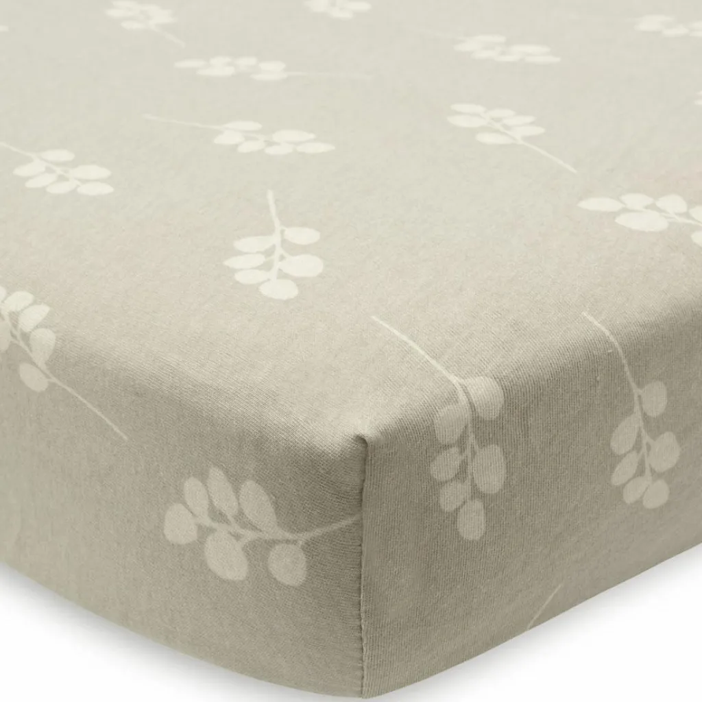 Jollein Drap housse en jersey Twig Olive Green (70 x 140 cm)