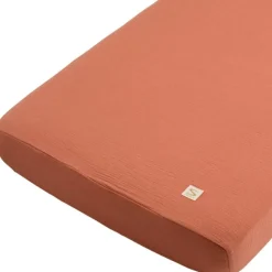 Sauthon Drap housse en mousseline de coton Terracotta (70 x 140 cm)