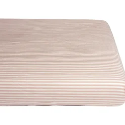 Discount Drap housse percale de coton Rayé Peach (70 x 140 cm) Drap Housse Bébé