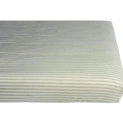 Kadolis Drap housse percale de coton Rayé Tilleul (60 x 120 cm)