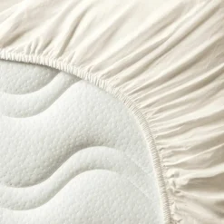 Kadolis Drap housse pur coton Ecru (60 x 120 cm)